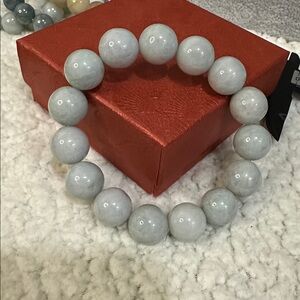 Jadeite Jade Bracelet 13mm (burmese,bluish)